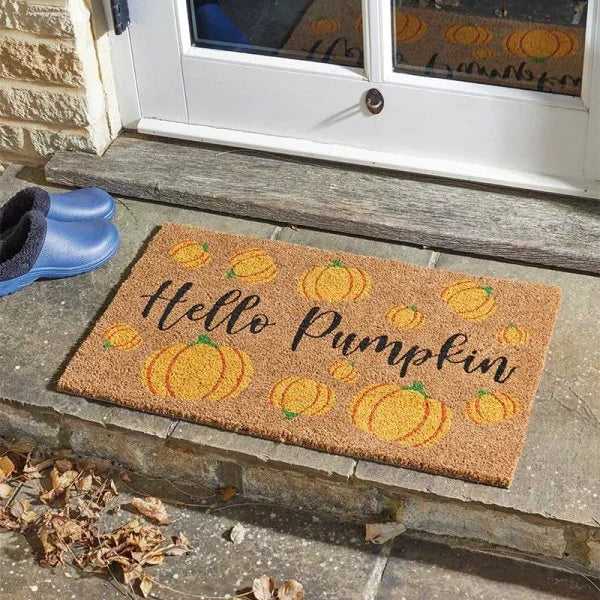 Smart Garden Hello Pumpkin Decoir Mat 40x60cm - Seasonal Coir Door Mat with PVC Backing