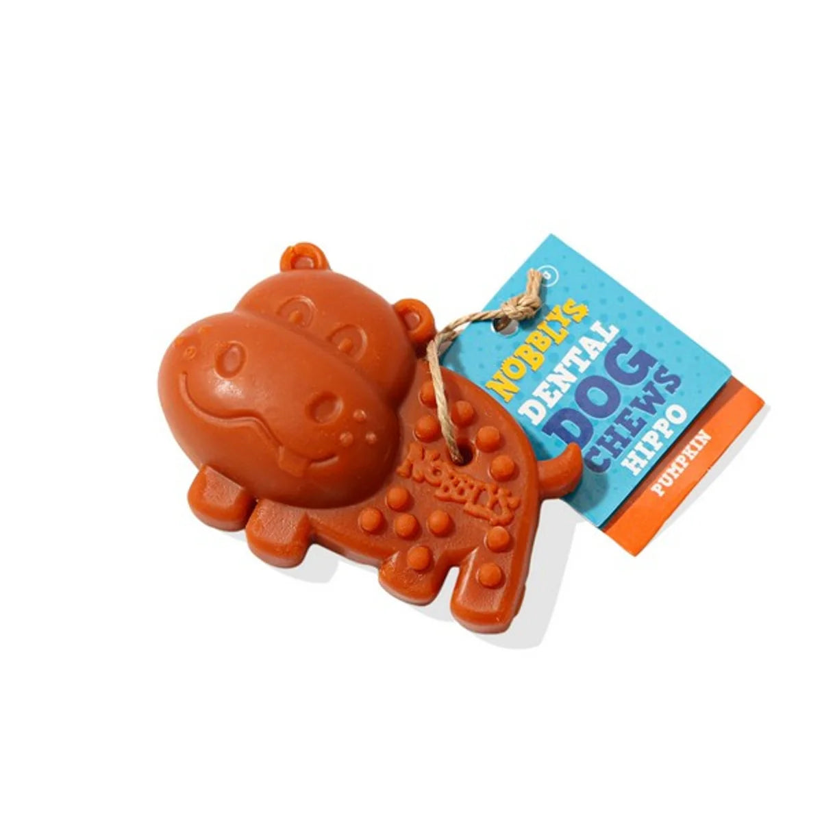 Nobblys Animal Hippo Pumpkin Dental Dog Chew – 40g Vegetarian Grain-Free Treat