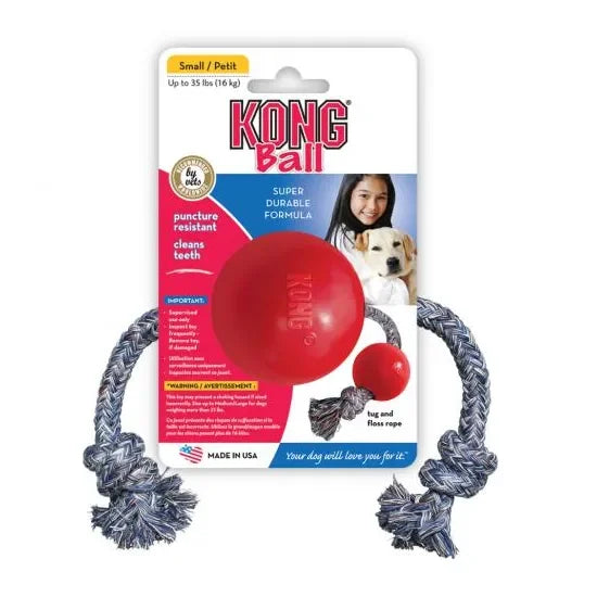 KONG Ball with Rope – Dog Toy