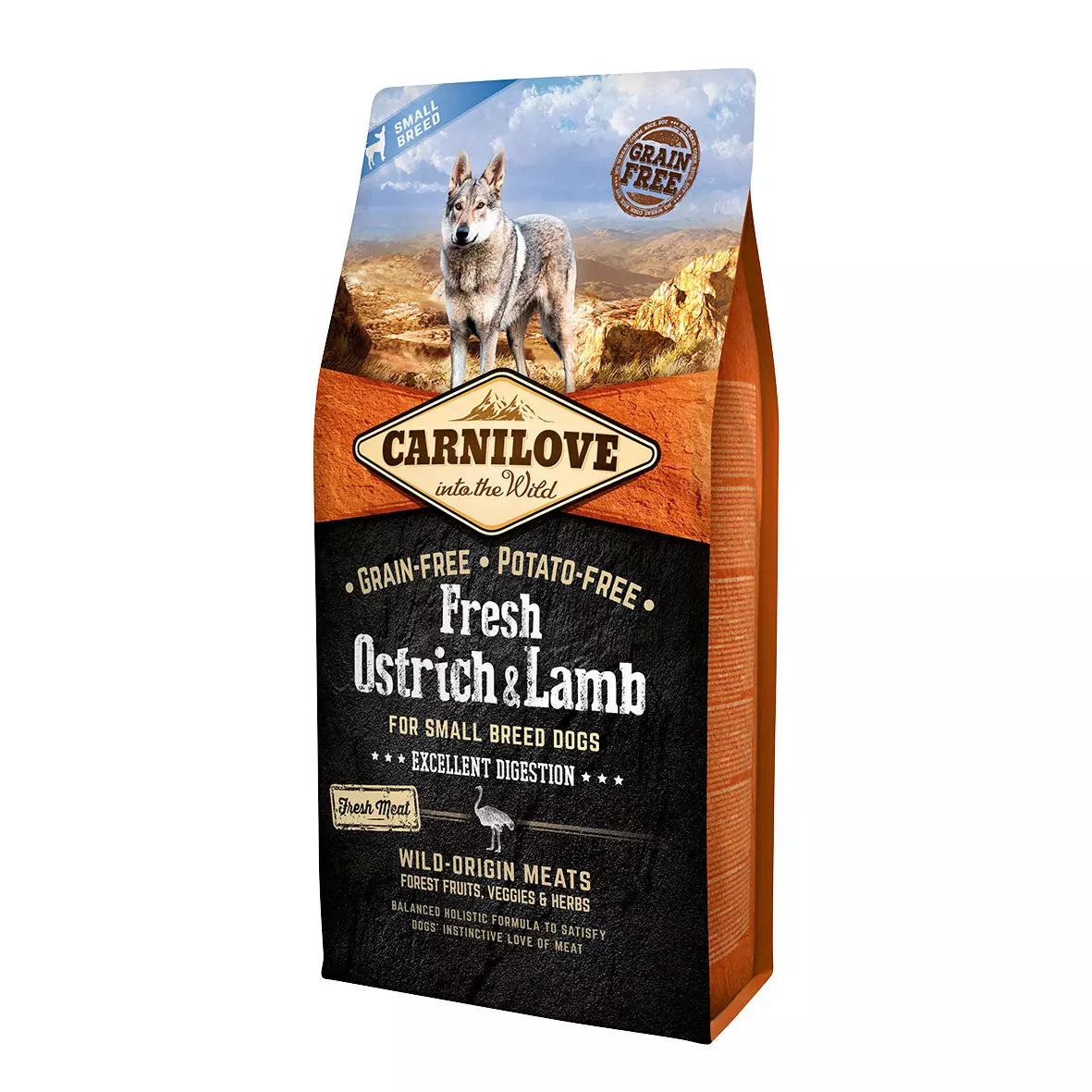 Carnilove Ostrich & Lamb Small Breed Adult Dog Food 6KG