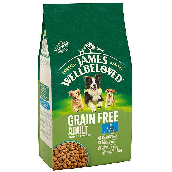 James Wellbeloved Adult Fish & Veg Grain-Free Hypoallergenic Dry Dog Food, 1.5kg