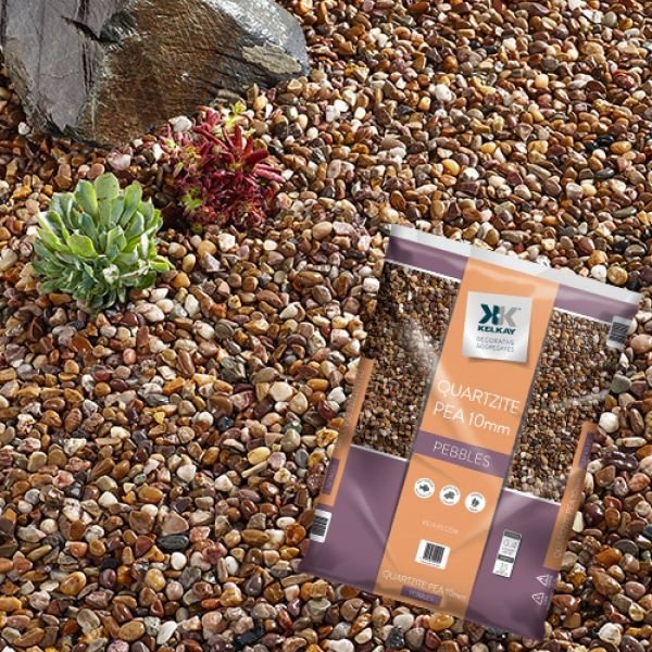 Kelkay Quartzite Pea Gravel 10mm – 20kg Decorative Garden Gravel
