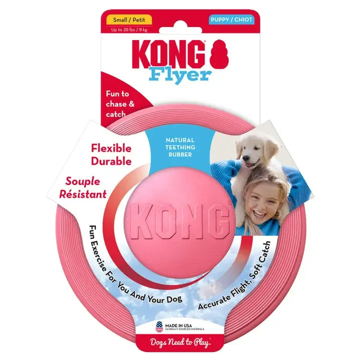 KONG Puppy Flyer Small Pink/Blue Dog Toy