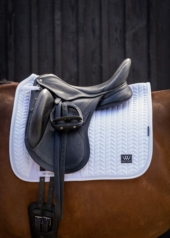 Woof Wear Herringbone Dressage Saddle Pad in white