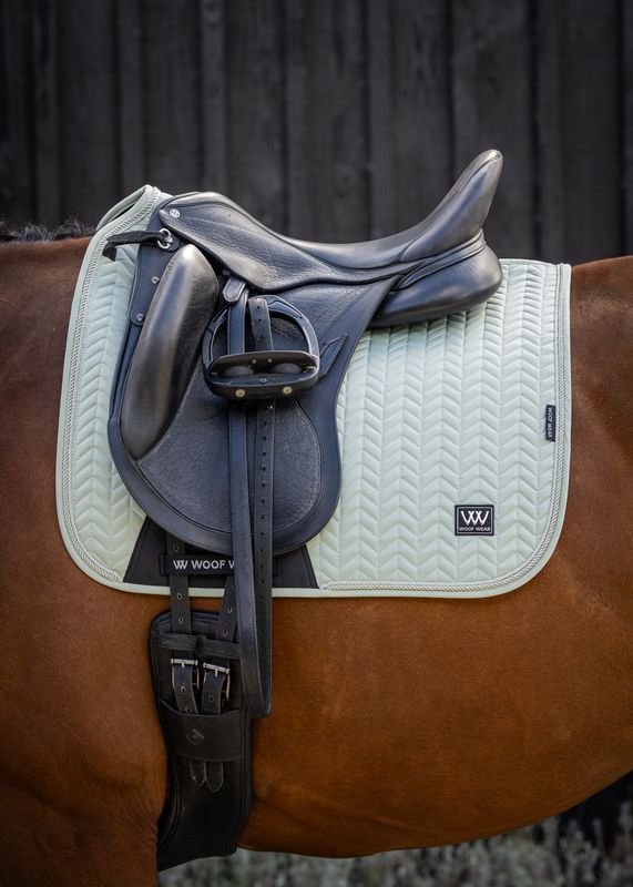 Woof Wear Herringbone Dressage Saddle Pad in sage