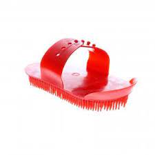 Lincoln Plastic Curry Comb – Red, Large, Horse Grooming Comb