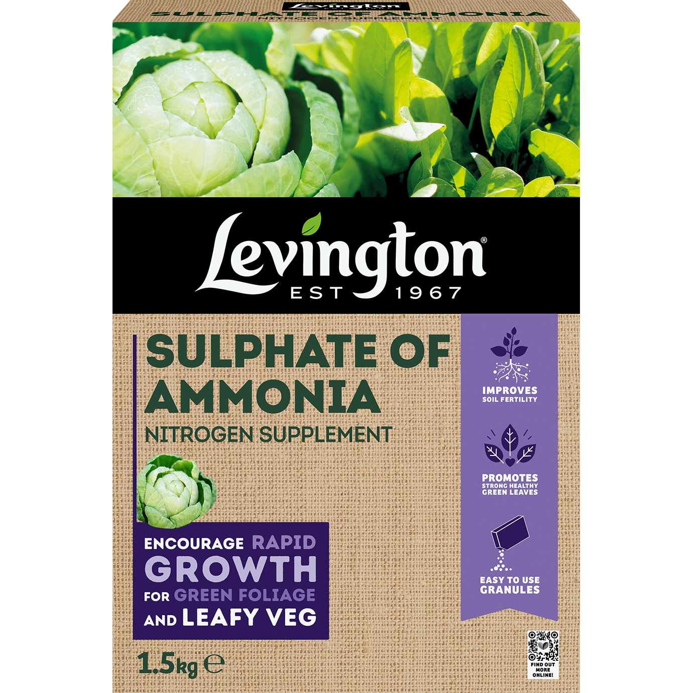 Miracle-Gro Sulphate of Ammonia – 1.5kg Nitrogen Fertiliser for Lawns & Leafy Crops