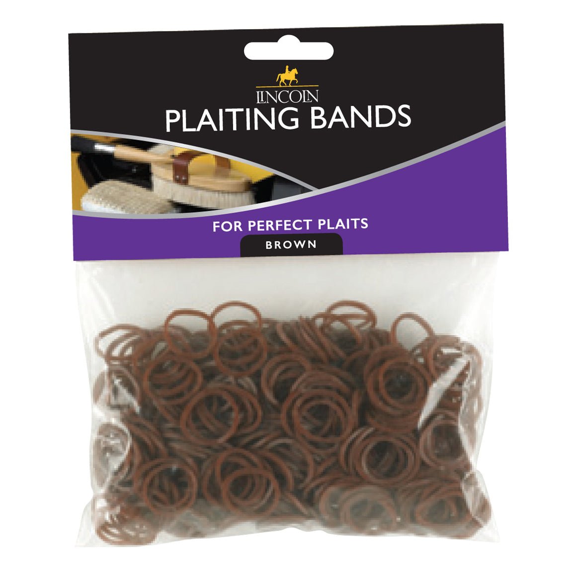 Lincoln Plaiting Bands – Brown, Rubber Bands for Manes & Tails