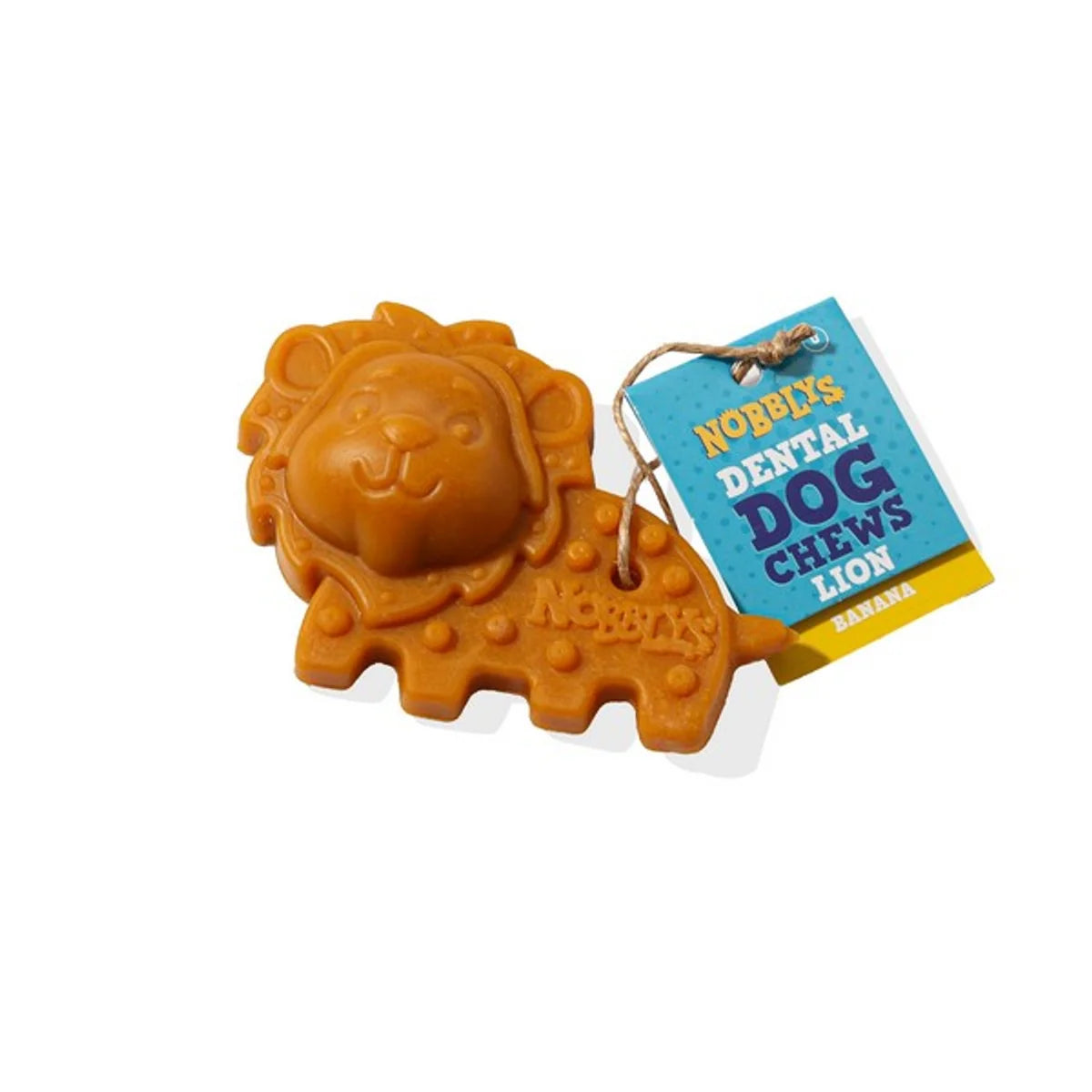 Nobblys Animal Lion Banana Dental Dog Chew – 40g Vegetarian Grain-Free Treat