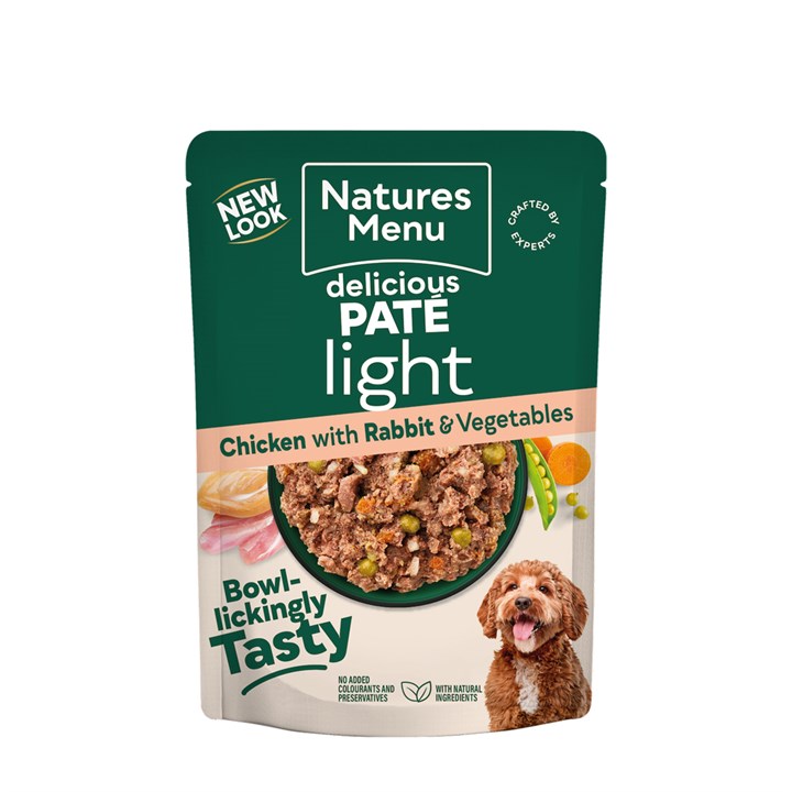 Natures Menu Dog Pouch Light 300g – Complete Hypoallergenic Wet Food for Less Active Dogs