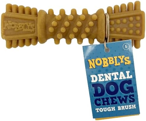 Nobblys Tough Brush Peanut Butter Dental Chew – 80g Single Natural Vegetarian Dog Treat