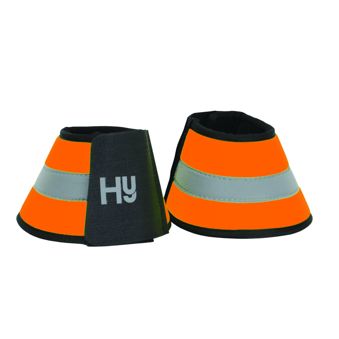 Hy Equestrian Reflector Over Reach Boots – Orange, Full, Hi-Viz Neoprene