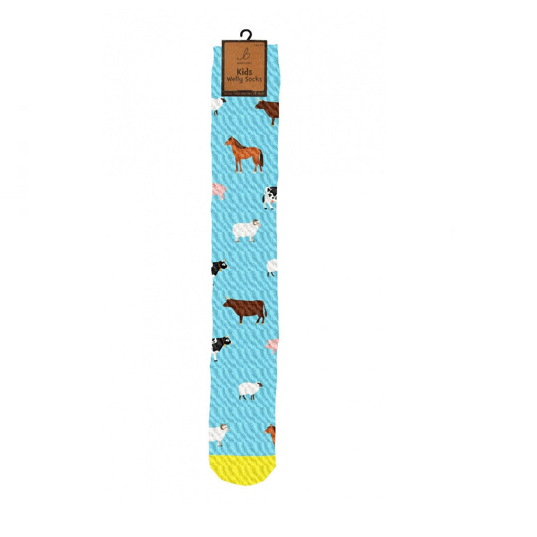 Bartleby Childs Welly Sock 9-3 Farmyard Friends Wellington Boot Socks Comfortable Warm Fit