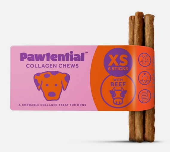 Pawtential Collagen Chew XS – Beef Flavour Pack of 6 Sticks
