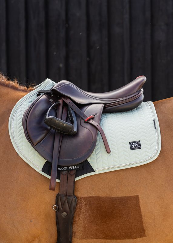 Woof Wear Herringbone Close Contact Saddle Pad in sage