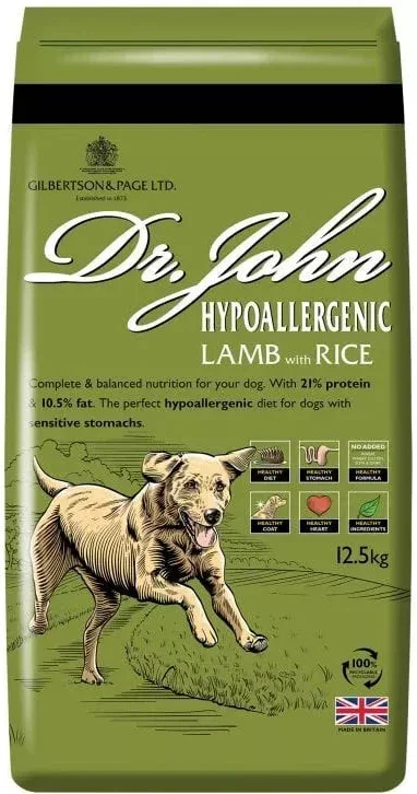 Dr John Wheat-Free Hypoallergenic Dry Dog Food Lamb with Rice Dog Food 15kg