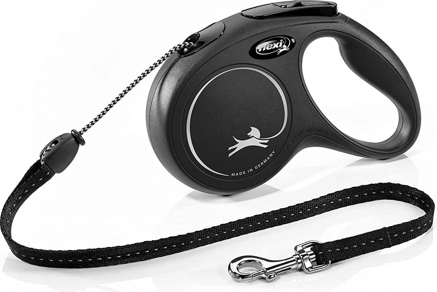 Flexi Classic Retractable Dog Lead – Black, 5m Cord