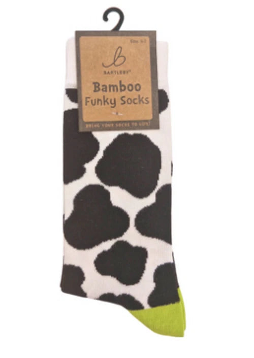 Bartleby Funky Bamboo Sock 4-7 Cow Patch Bamboo Socks