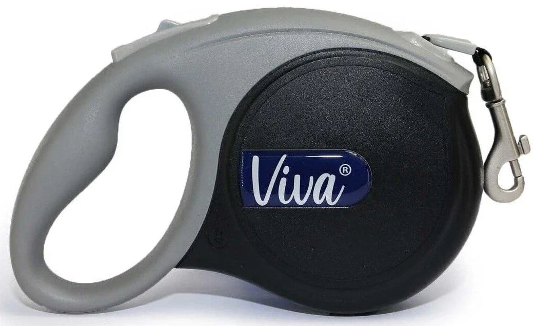 Ancol Viva Extendable Dog Lead – Black, 5m Tape, Retractable Flexi Leash (Medium, Up to 30kg)