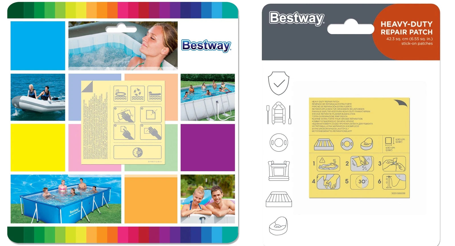 Bestway Heavy Duty PVC Repair Kit – 10 Underwater Adhesive Patches for Pools, Spas & Airbeds - Animall