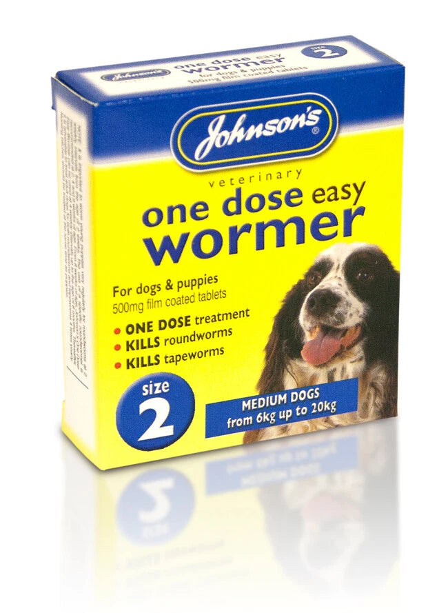 Johnsons Dog Wormer 2 Dog Deworming Tablets Parasite Control Kit