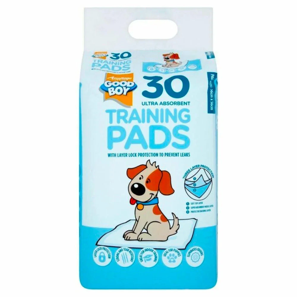 Good Boy Puppy Training Pads – 30 Pack | 3-Layer Leak-Proof Protection | Odour Control & Fast Absorption