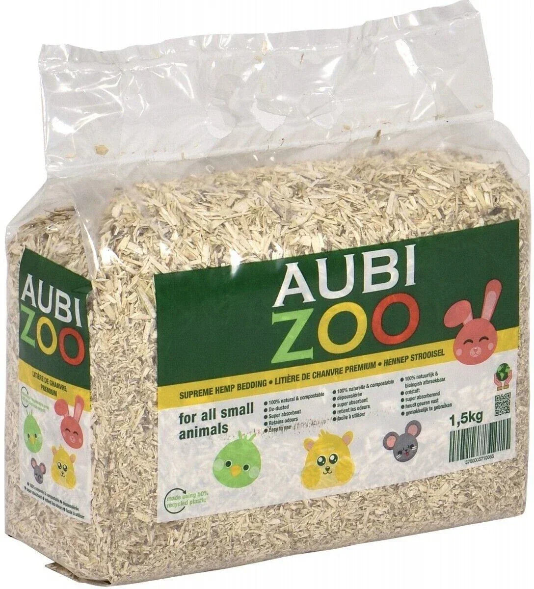 Aubizoo Chopped Hemp Bedding for Pets – Super Absorbent, Dust-Free, Eco-Friendly – 3kg