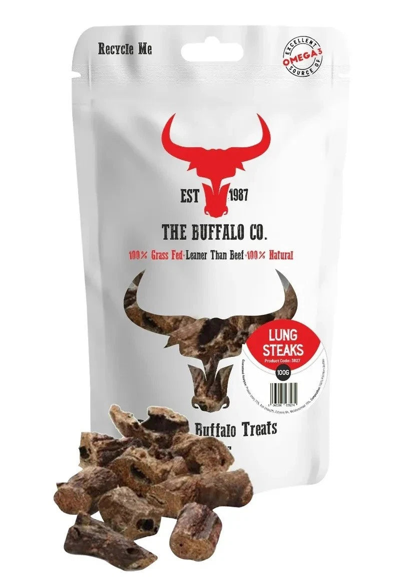 The Buffalo Co. Beef Lung Steaks – 100% Naturally Air-Dried Dog Chews