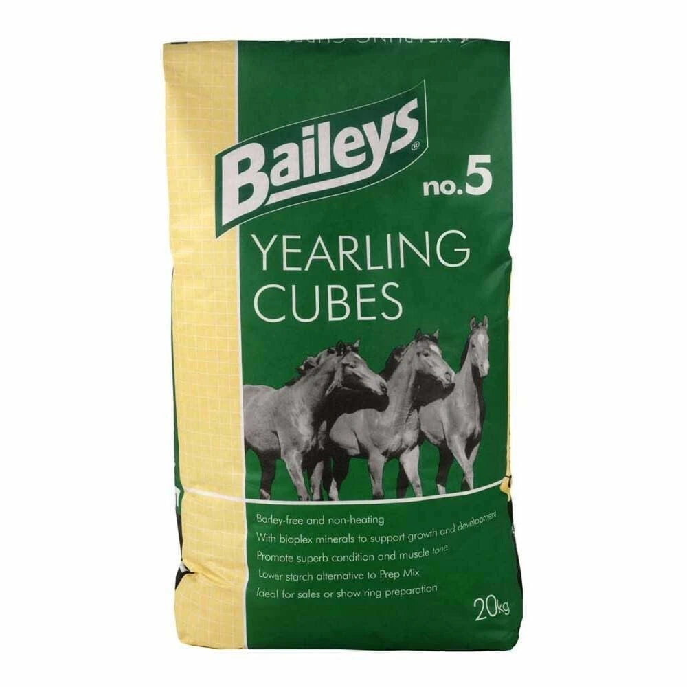 Baileys No.5 Yearling Cubes 20kg – Nutritious Non-Heating Feed for Horses & Ponies - Animall