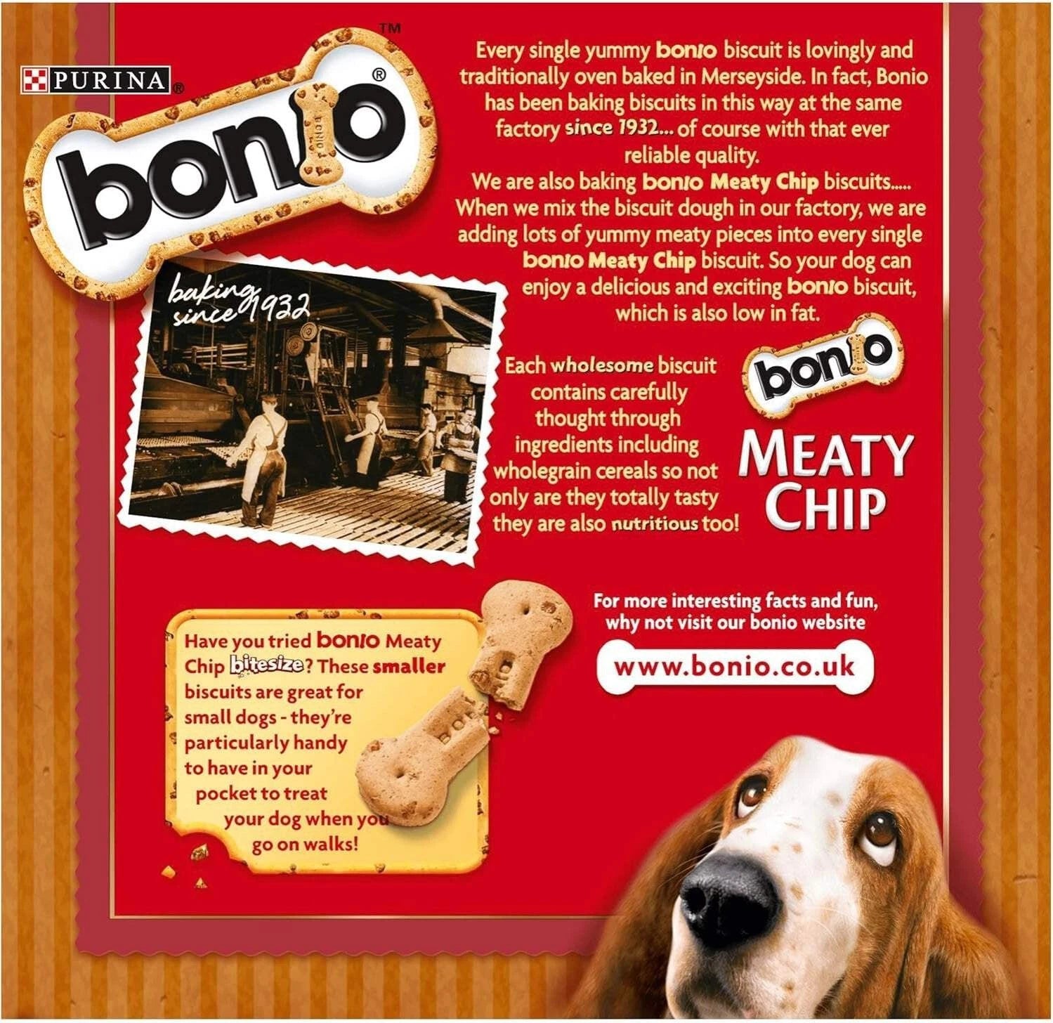 Purina Bonio Meaty Chip Dog Biscuits 375g