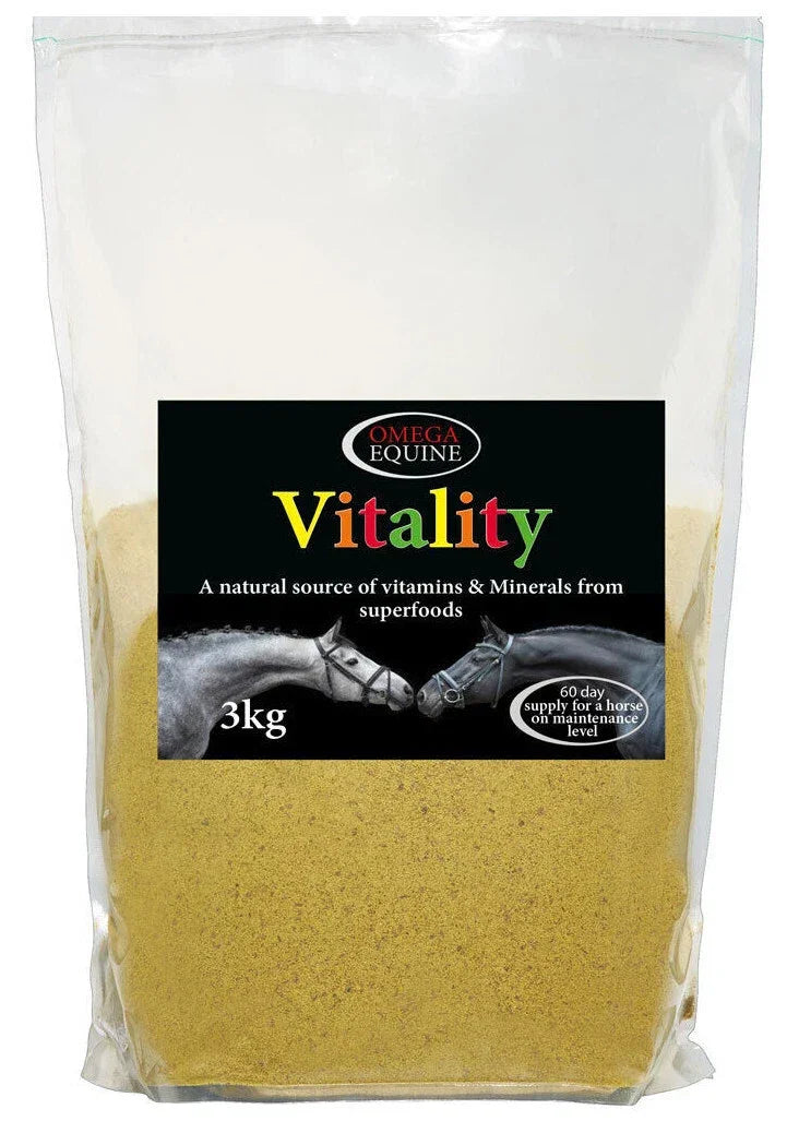 Omega Equine Vitality – Naturally Sourced Super Food Vitamin & Mineral Supplement 3kg Refill