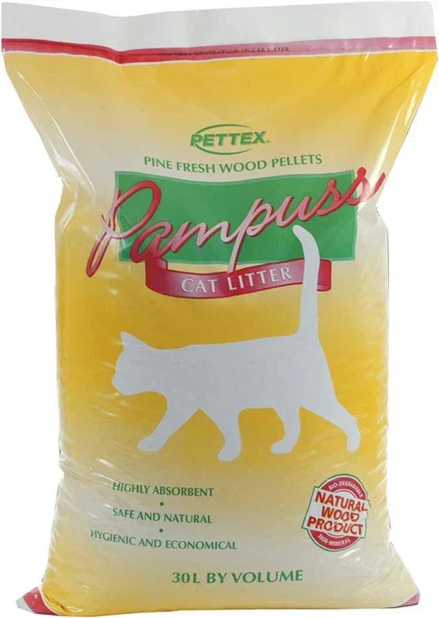 Pettex Pampuss Wood Pellet Cat Litter Pine fresh And Highly Absorbent 30 Litre