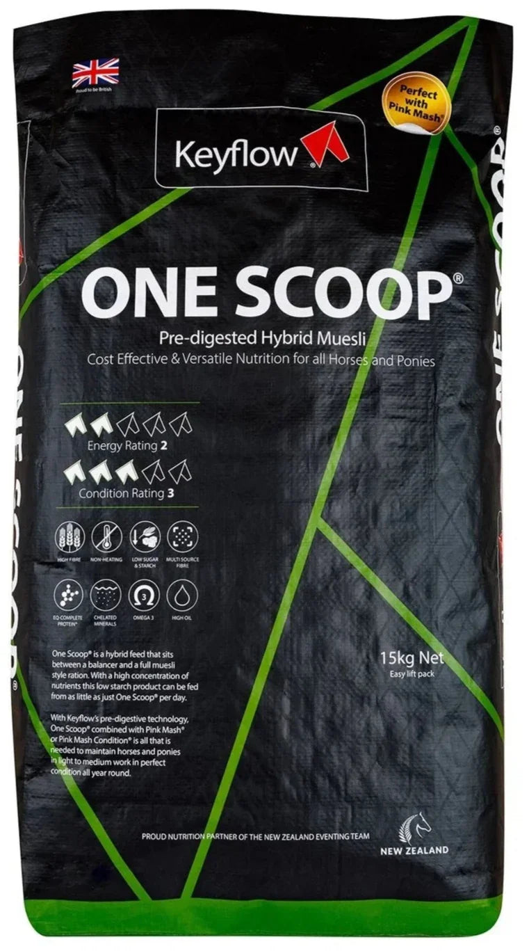 Keyflow One Scoop 15kg – Low-Feed, Highly Digestible Hybrid Horse Feed