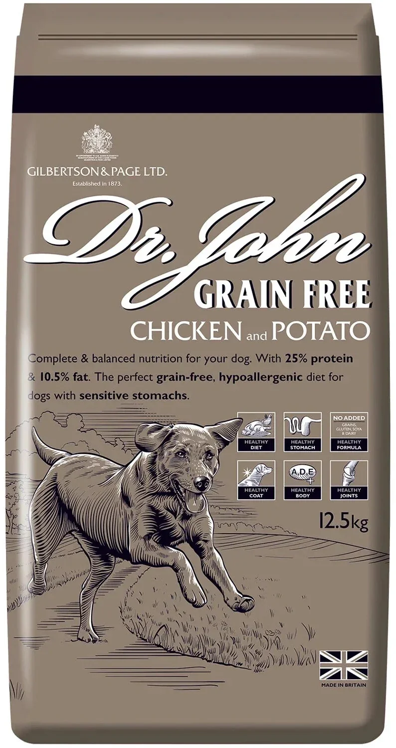 Dr John Grain-Free Hypoallergenic Dry Dog Food 12.5kg - Chicken & Potato Sensitive Dog Food
