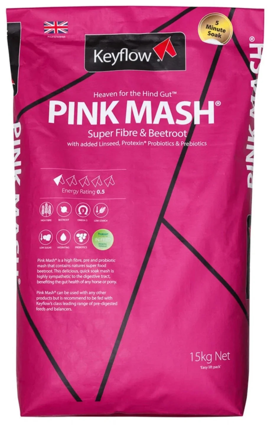 Keyflow Pink Mash 15kg - Soaked Fibre Horse Feed