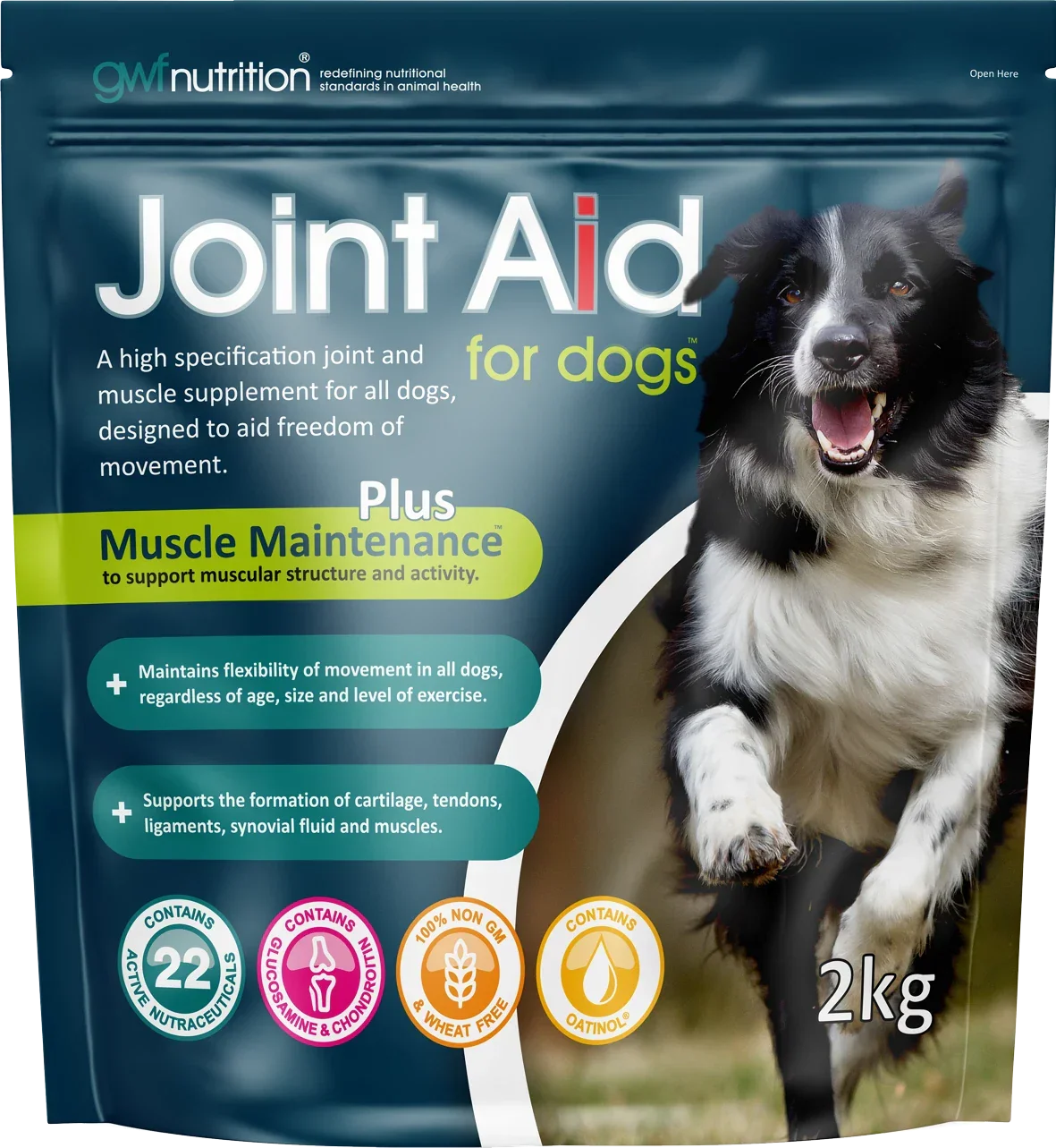 GWF Nutrition Joint Aid for Dogs 2kg, Hip & Joint Supplement with Muscle Support
