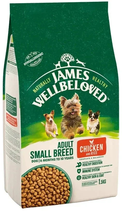 James Wellbeloved Adult Small Breed Chicken and Rice Dry Dog Food 1.5kg