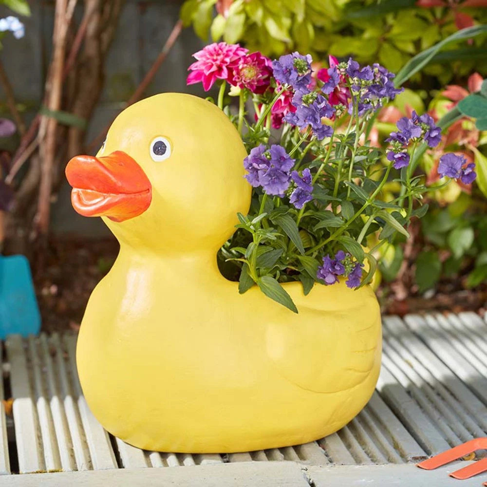Smart Garden Duck Planter - Weatherproof Indoor/Outdoor Duck-Shaped Plant Pot