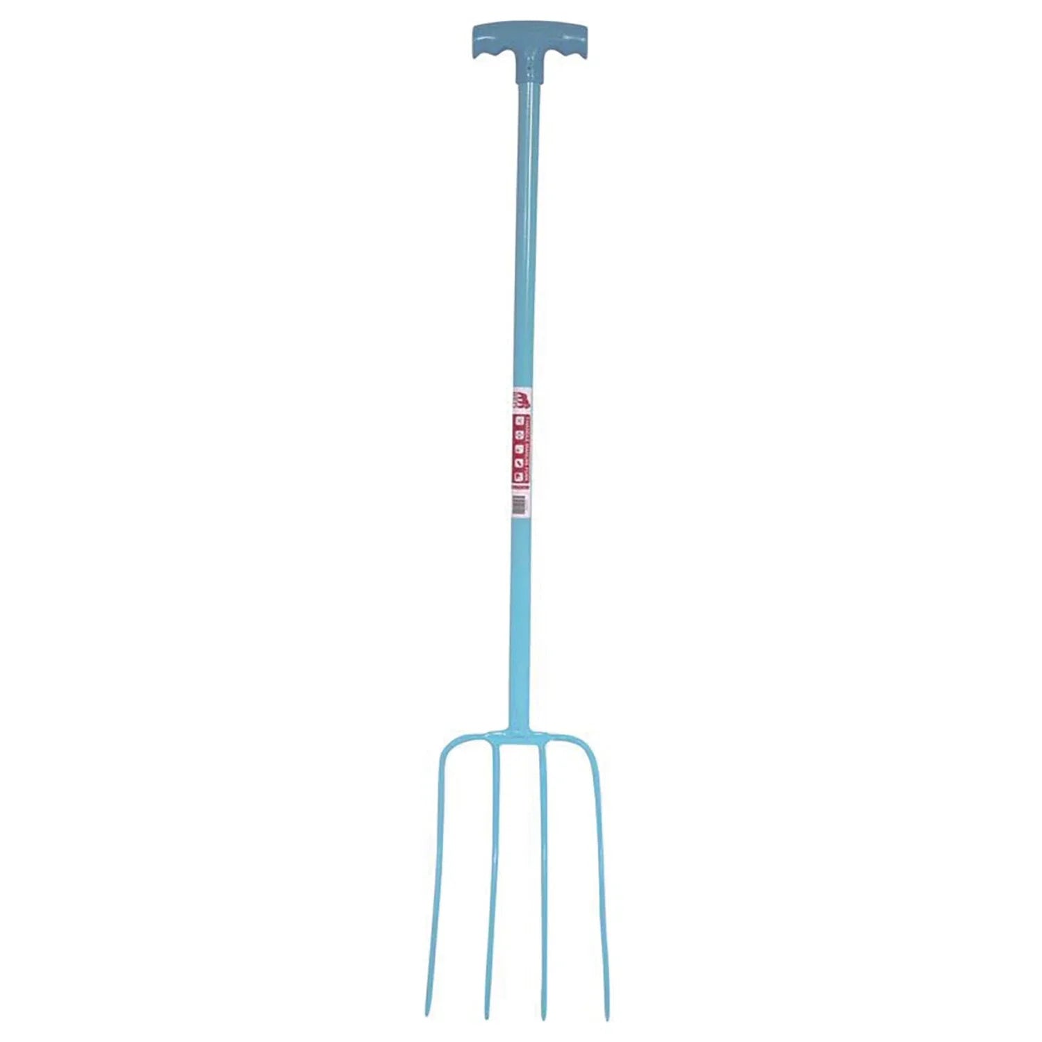 Gorilla Tubular 4 Prong Manure Fork T-Grip Stable & Farm Use, Sky Blue - Animall