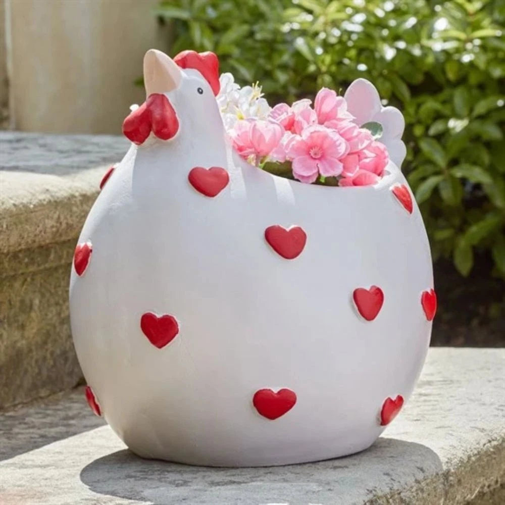 Smart Garden Hen Planter - Weatherproof Indoor/Outdoor Chicken-Shaped Plant Pot