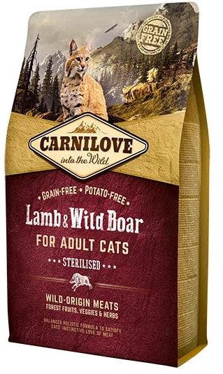 Carnilove Lamb & Wild Boar Dry Cat Food – Grain-Free, Complete Adult Nutrition, 2kg