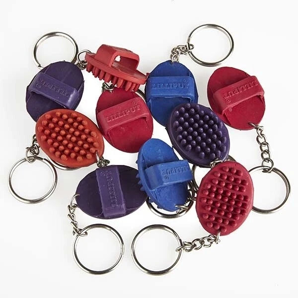 Elico Lilliput Curry Comb Keyring Mini Horse Grooming Keychain Durable Metal Accessory