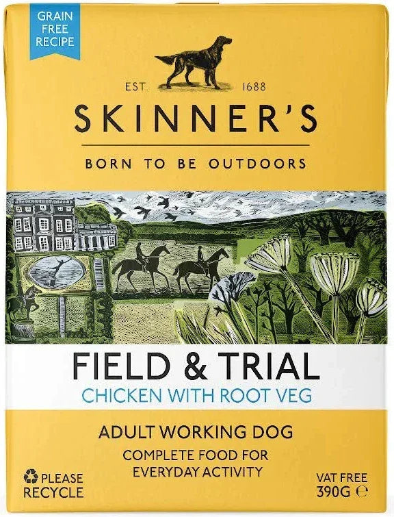 Skinner’s Field & Trial Adult Working Dog Wet Food – Chicken & Veg 18 x 390g