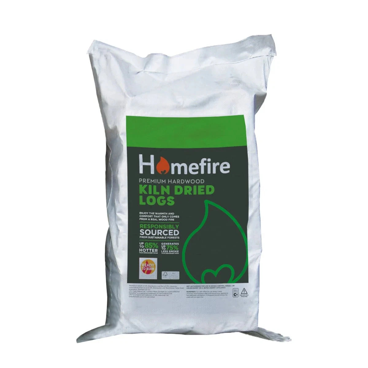 Homefire Kiln Dried Hardwood Logs – Large Bag 20kg