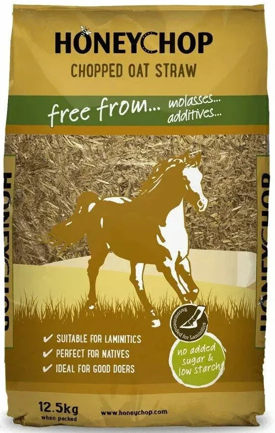 Honeychop Chopped Oat Straw – High Fibre Horse & Pony Feed 12.5KG - Animall