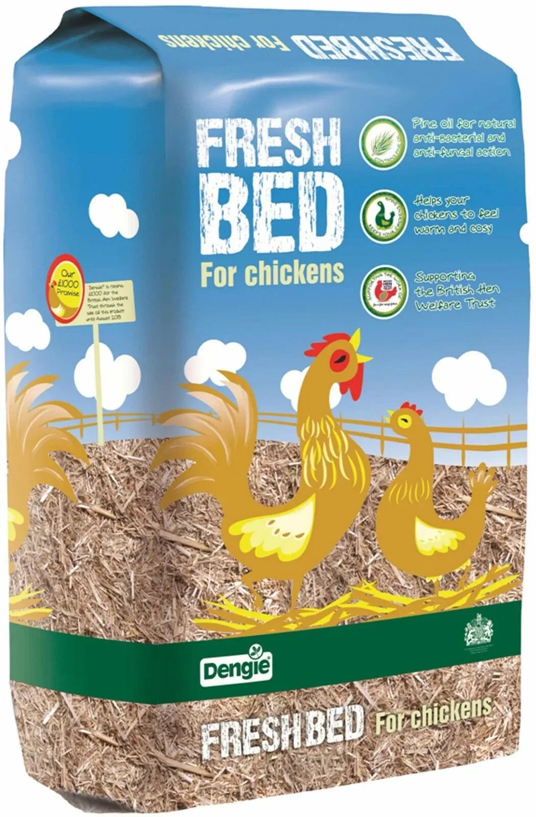 Dengie Fresh Bed Chopped Straw Chicken Hen Poultry Bedding 50 Litre