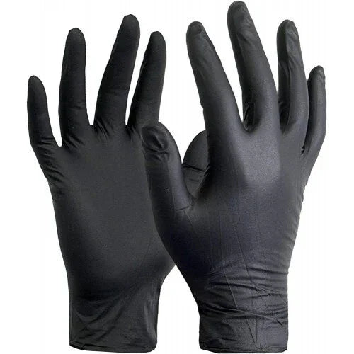 Black Disposable Nitrile Gloves – Powder-Free, Latex-Free, Strong Medical Gloves - MEDIUM