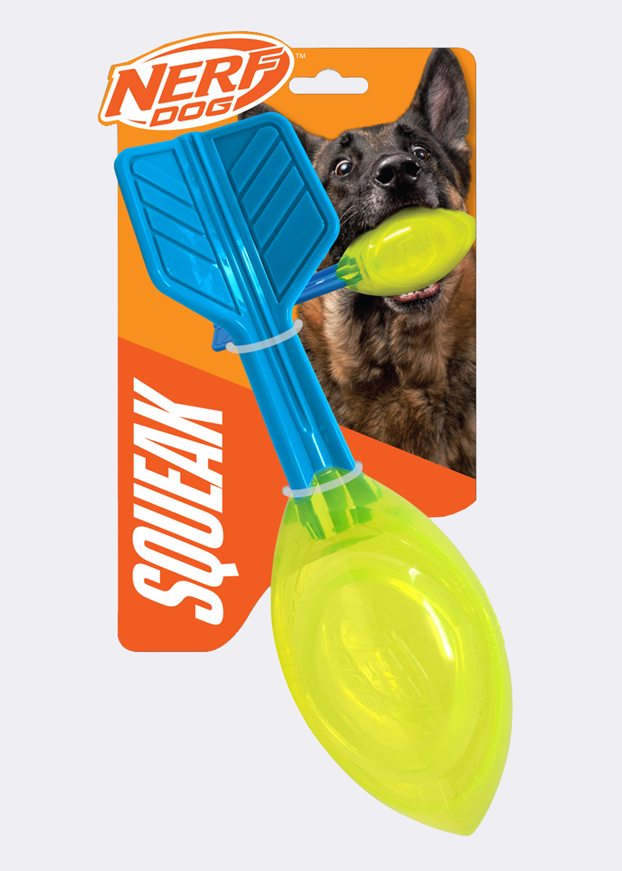 Nerf Dog Squeak Vortex dog toy, 12 inch, light blue and green