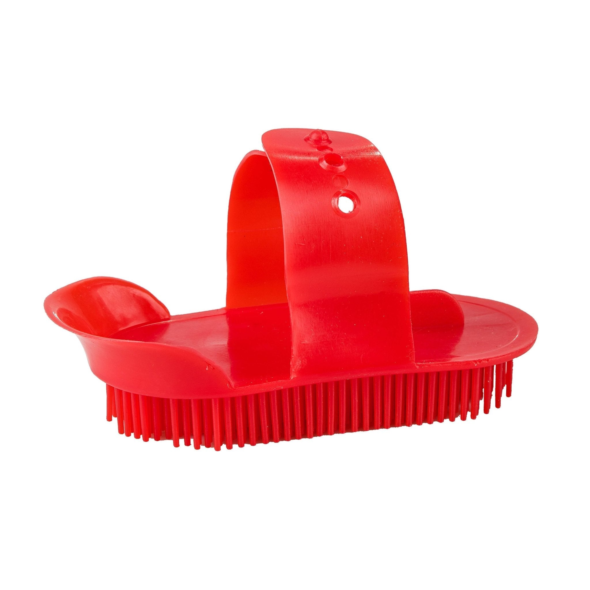 Lincoln Plastic Curry Comb – Red, Small, Horse Grooming Comb