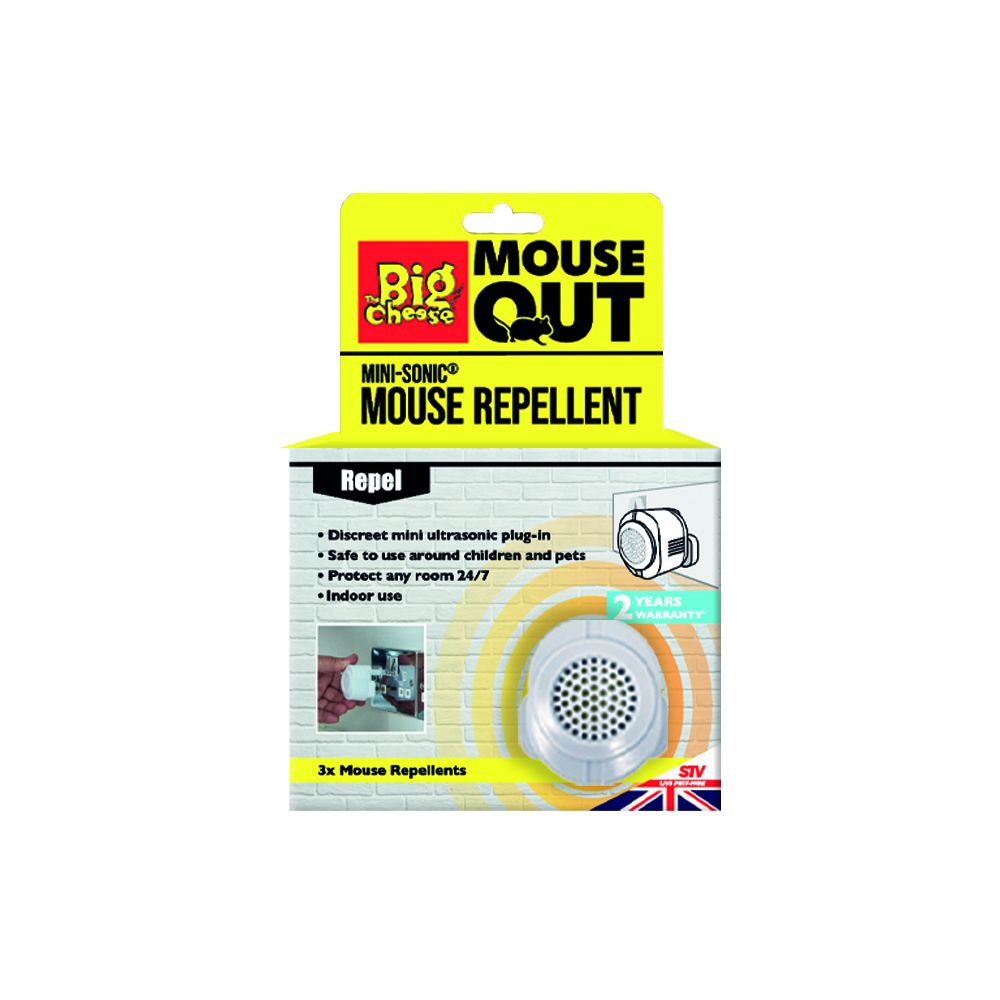 The Big Cheese Anti Mouse Mini-Sonic Mouse Repellent 3 Pack